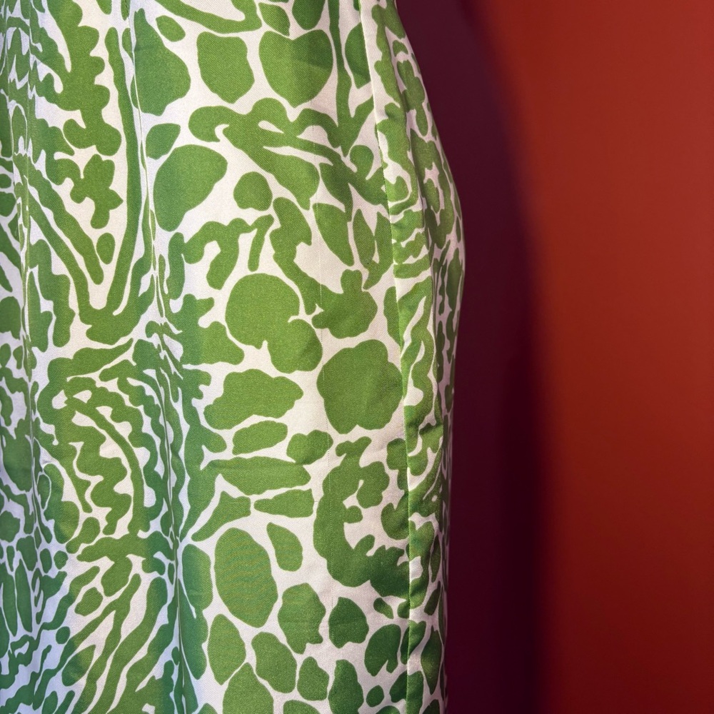Milly Size 4 Lime Green Silk Empire Waist Mini Dress - Picture 6 of 12